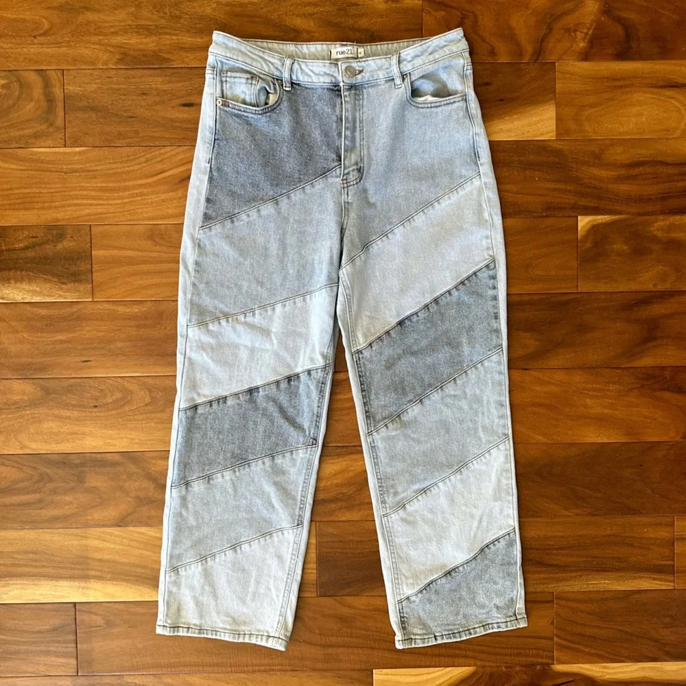Rue21 Colorblock High Rise Denim Jeans size 13